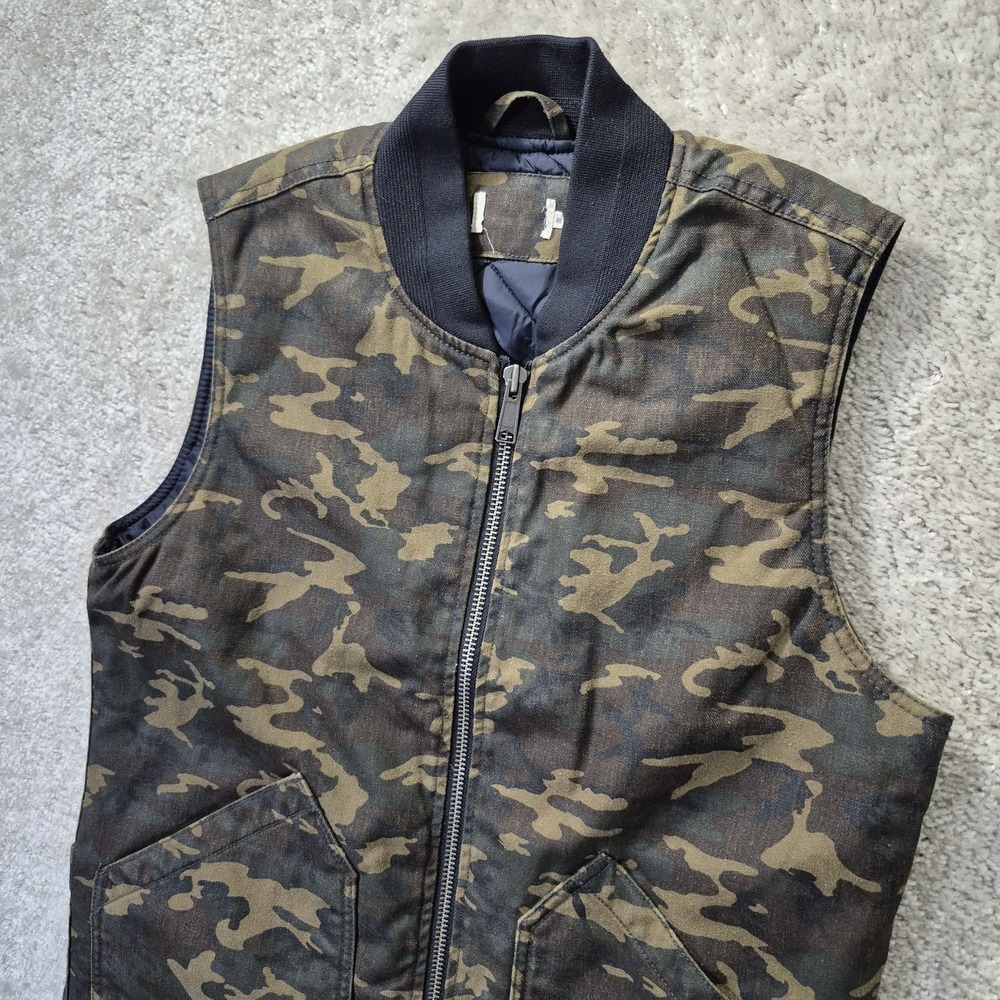 Taylor Stitch Workhorse Vest Camo Boss Duck Mens 40 Brown Canvas Quilted Work